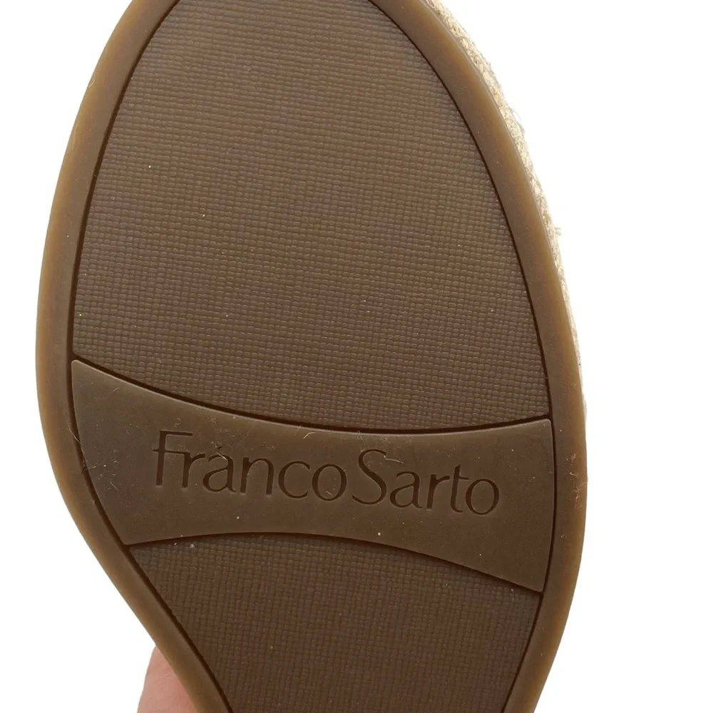 Franco Sarto Sandals Carmina Ivory White Leather Wedge Strappy Casual Size 9 - Picture 10 of 12